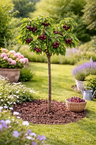 Süßkirsche Lapins selbstfruchtender Süßkirschbaum | Prunus avium Lapins 100120 cm | robuste & reich tragende Kirschbaum Pflanze für Garten & Terrasse