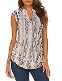 Halife Womens Summer Tops Sleevless Casual V Neck Tank Blouse Business Shirts Snake XL
