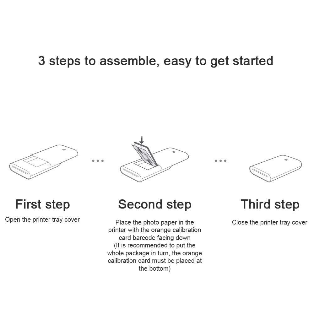 Selbstklebendes Fotopapier, 50 x 76 mm, 50 Blatt (5 Packungen mit 10), kompatibel mit Xiaomi-Druckern, ohne ZINK-Tinte, für tragbare Mini-Drucker