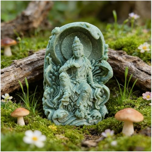 Estatua Mini Guanyin Buda en Piedra Arenisca