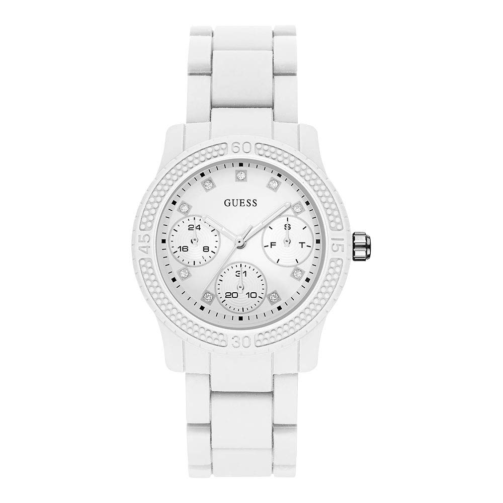 Guess Womens Quartz Watch, Multi dial Display and Silicone Strap W0944L1