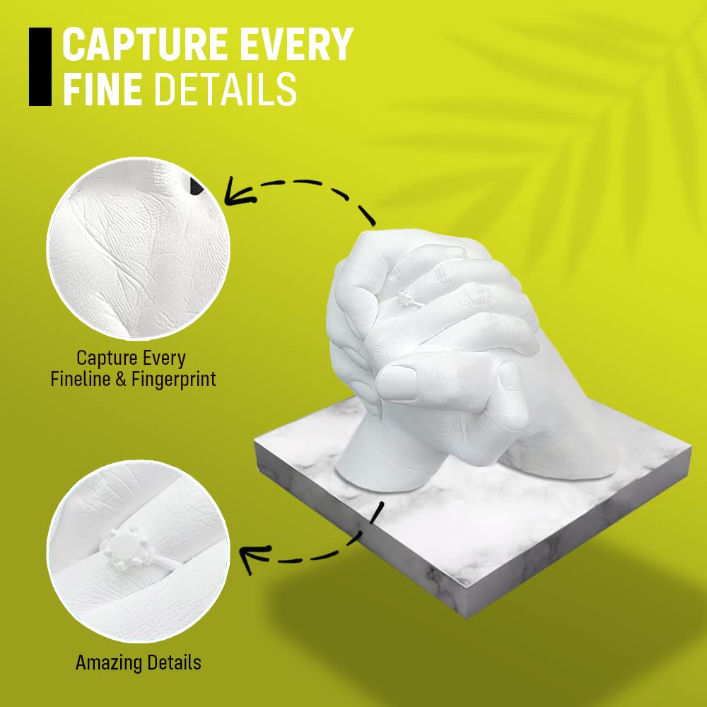 Kraftify Hand Casting Kit - Couples, Marriage Anniversary Gift for Couple Special, Parents,Husband & Wife, Unique Birthday Gift, Casting & Molding Powder for Hand 3