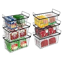 Zjyufy 6 Pezzi Cestini per Congelatore, Maniglia impilabile cestini congelatore per 198L congelatore, organizzare gli ingredienti congelati, facile accesso (37x18x15cm)