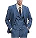Produktbild Tuikayoo Herren Anzug Formal Tweed Wolle Fischgrät 3 Stück Hochzeit Slim Fit Anzug Prom Smokings für TrauzeugenBlauM