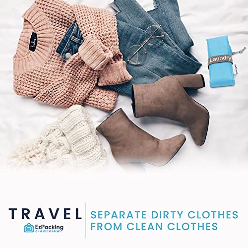 Travel Nylon Laundry Bag With Drawstring Closure / Foldable, Compact, Lightweight, Small Travel Size For Suitcase (22” X 16”) / Packable Dirty Clothes Pouch For College Dorm, Camp, Road Trip, Cruise Or Gym / Ideal For Women, Men, Kids Or Baby #TOP3