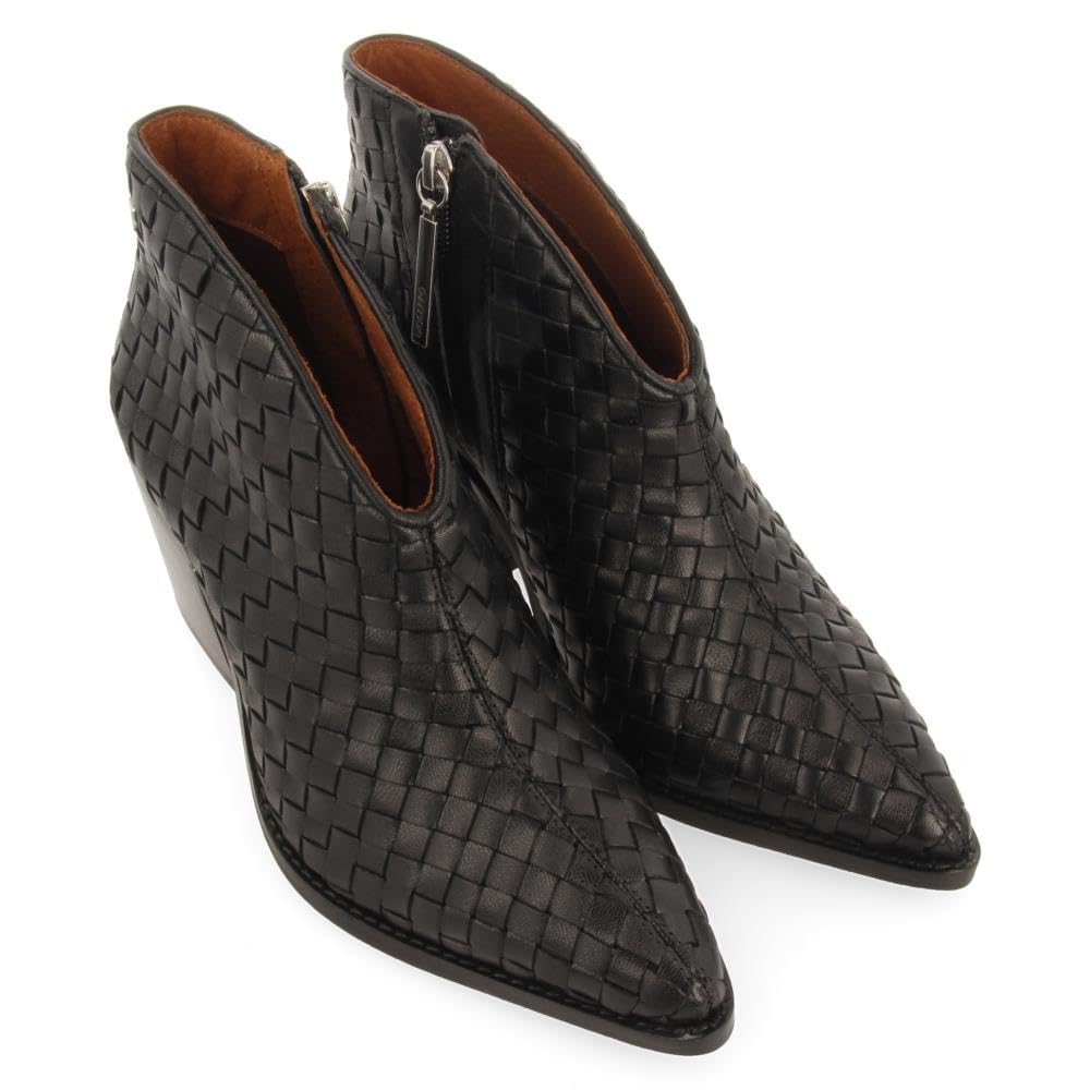 Stivaletti Intrecciati in Pelle con Tacco Tamasi