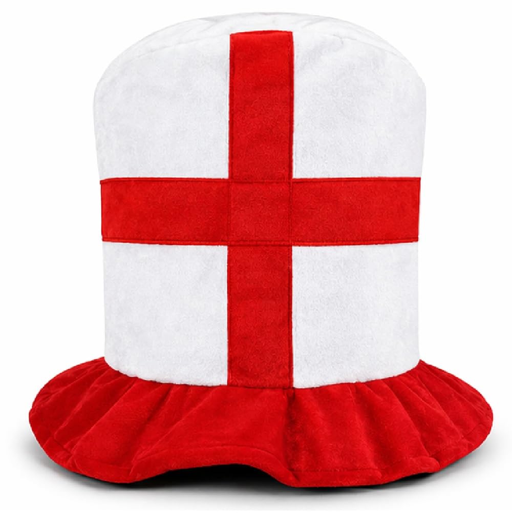 Hyper Mart England Reversible Its Coming Home Bucket Hat, St George's Cross, Polyester, 56-58cm, Unisex, for Football, Rugby, Cricket, Festivals & St George's Day ((NOT Reversible) Red/White)