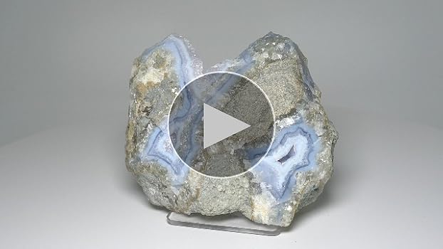 ブルーアゲートジオード Amazon | [N2 stone Natural] 天然鉱物 ブルーレースアゲート