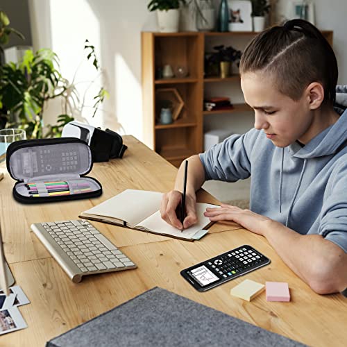 Hestech Graphing Calculator Case For Texas Instruments Ti-84 Plus Ce/Ti-84 Plus/Ti-83 Plus/Ti-83 Plus Ce Color,Ti 84 Graphing Calculator Case With Handle For Ruler, Rubber, Usb Cables,Black #TOP5