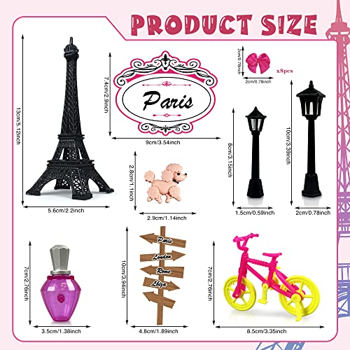 16 Pcs Black Tower Cake Topper Decoration For Birthday Bridal Shower Wedding Girl Celebration Gift #TOP1