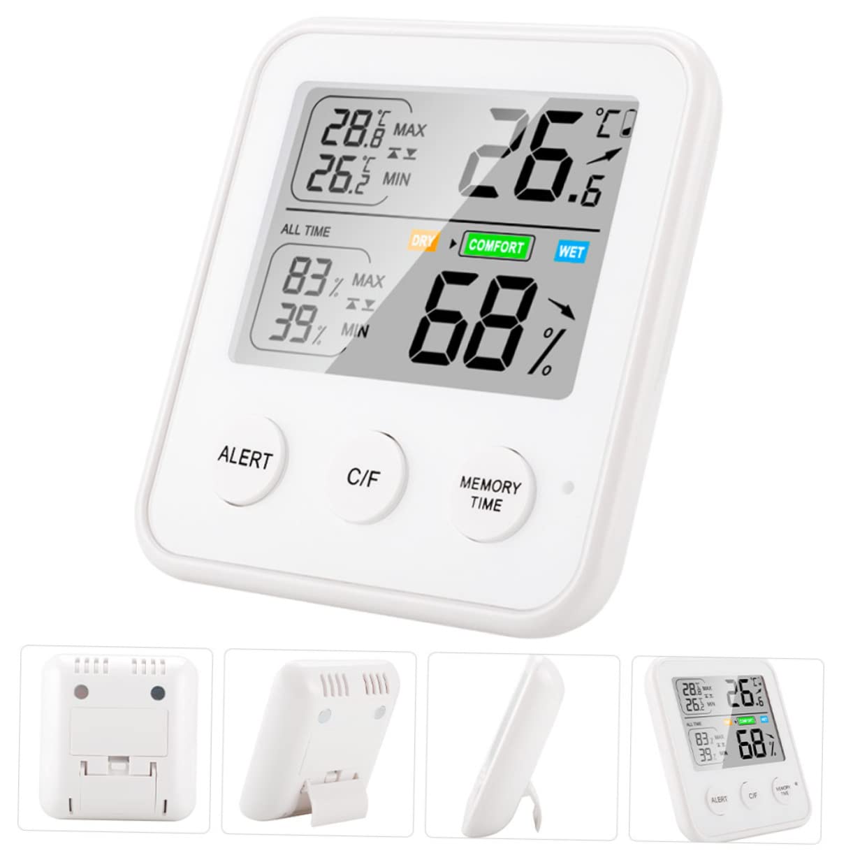HANABASS 3piezas Digital De Temperatura y Humedad Higrómetro Interior Portátil Medidor De Precisión Para Hogar Oficina y Habitaciones Infantiles