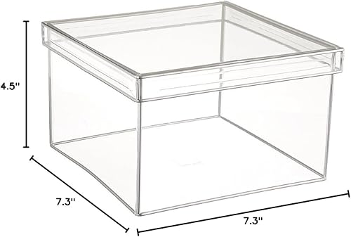 Miniatura 2 de Design Ideas Caja de almacenamiento de vinilo suave transparente con tapa y marco de alambre de metal disponible en tamaño mediano, grande y extra