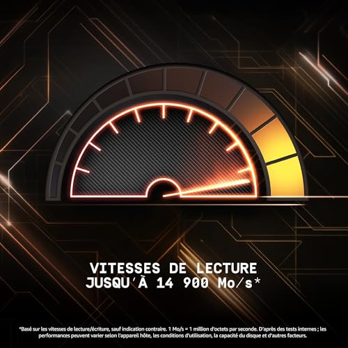 WD SN8100 WDS400T1XHM 00CMT0 SSD chiffré 4 To interne .2 2280 PCI Express 5.0 x4 NVMe TCG Opal Encryption 2.02 dissipateur de chaleur intégré - vue 5