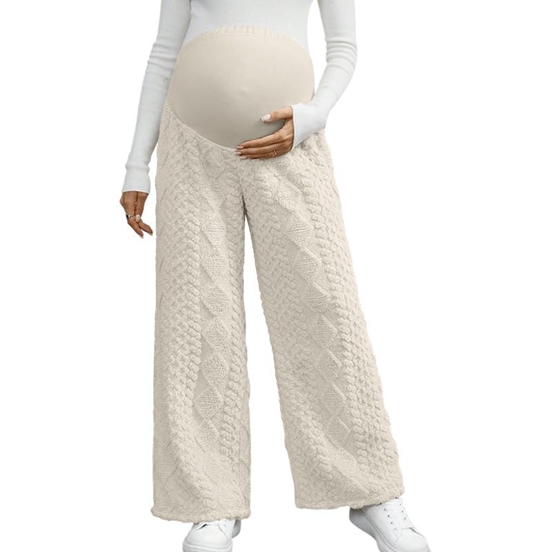 Pantalon de maternité velours corail avec maintien ventral réglable - 3