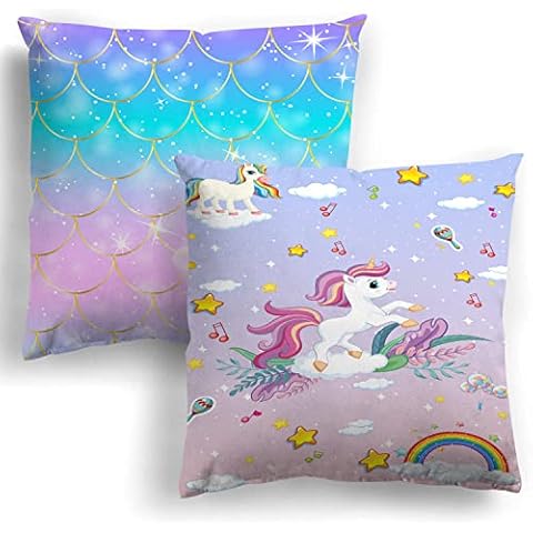 MUSOLEI Unicorn and Mermaid Cushion Covers Cover