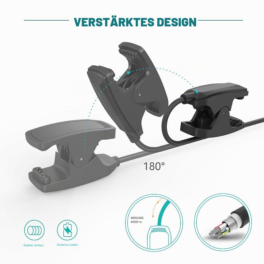 TUSITA Ladegerät Kompatibel mit Garmin Descent Mk1 Mk2 Mk2i Mk2S Mk3i X50i G1 G2 Solar, 1M - GPS Smartwatch Zubehör