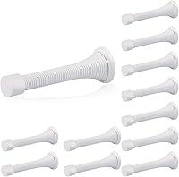HOMOTEK 12-Pack 3-1/8” Heavy Duty Spring Door Stops with Rubber Bumpers - Easy Install Wall Protectors, White
