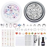 WATRZ 260 Teeth Gem Kit,Tooth Gems for Teeth DIY Crystals 7 Shapes with 200 Round Crystals Multicolor Butterfly Love for Girls Harmless