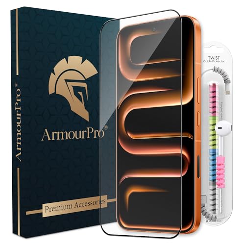 Image of ArmourPro Military-Grade Tempered Glass for Infinix Note 60 Pro - 9H Anti Scratch, Edge-to-Edge Coverage, HD Clarity, Smooth Touch, Case Friendly, Easy Installation Kit with Cable Protector
