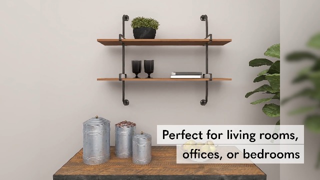 Amazon.com: Deco 79 Wood 2 Level Wall Shelf with Black Metal Frame