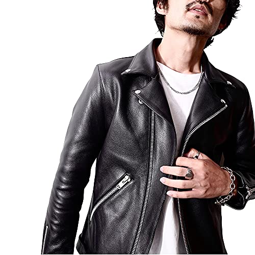 ブラック ライダースジャケットメンズ 本革 メンズレザージャケット