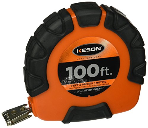 KESON INDUSTRIES ST18M1003X 100' Nylon Coated Steel Tape with Hook