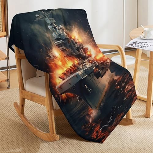 Manta de franela de buque de guerra de 130x180 cm para sofa y cama 5