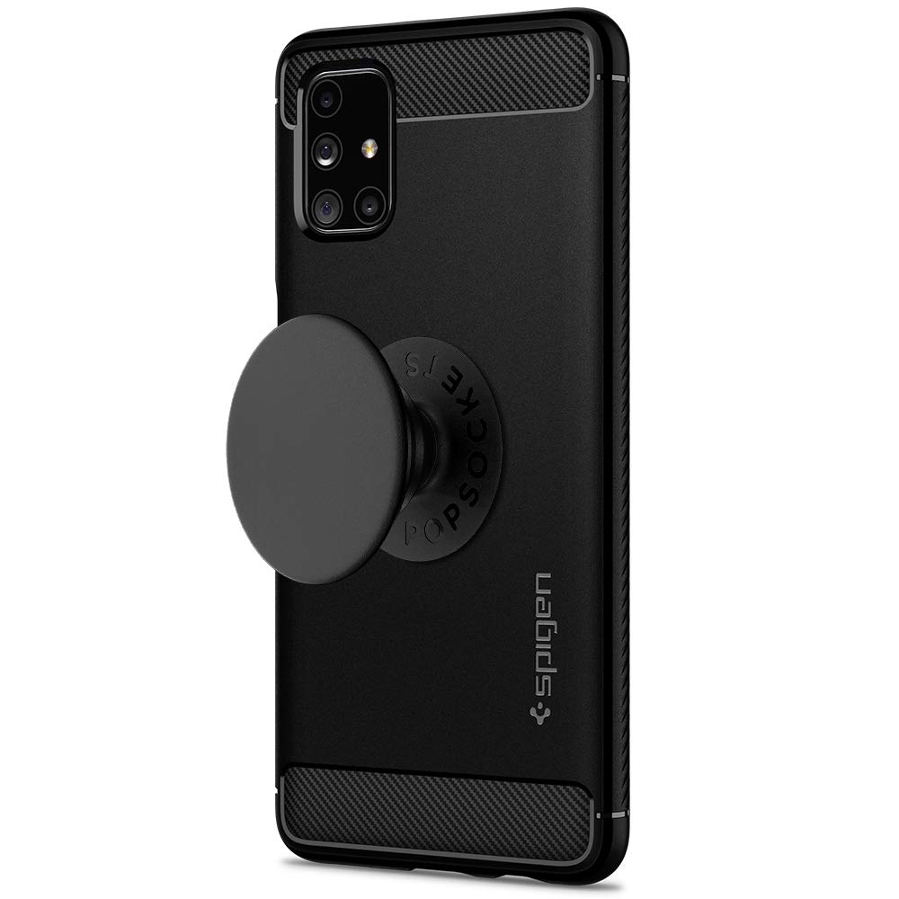 Spigen Rugged Armor TPU Back Cover Case Bundle with Pop Sockets Pop Grip Basic Compatible with Samsung Galaxy M31s - Black (B08KVR2FJL) Amazon Price History, Amazon Price Tracker