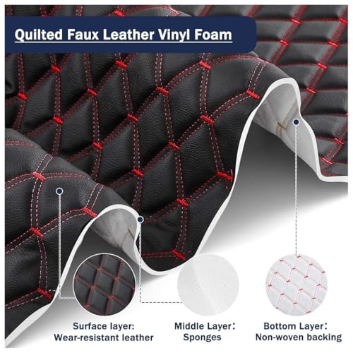 Tissu tapisserie tissu similicuir PVC imitation cuir noir 1.6X6m pour auto