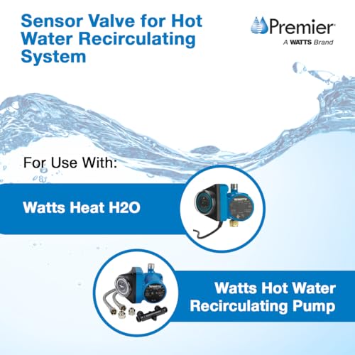 Watts Premier Replacement Sensor Valve for 500800 and 500805 Watts Instant Hot Water Recirculating Pump System, 4.5" Sensor Valve, Two 12" Supply Lines with Adapter Fittings, 1/2" Threaded Connectors by Watts Premier - Image 3