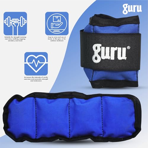 Image of GURU Ankle Weights Pack of 2 Pieces, Wrist Strap For Gym Ankle Weight Cuff For Men & Women For Training, Workout
