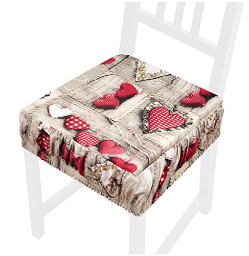 AZALEA172 Coussin de chaise en coton déhoussable lavable bande élastique pour intérieur et extérieur