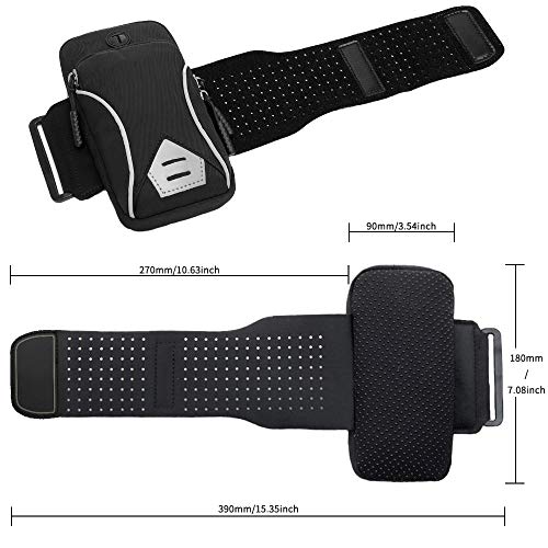 Running Armband Phone Holder Bag, Gorwrich Sweatproof Running Phone Armband Sports Armband With Key Holder And Extension Strap, Suitable For Iphone 11 11 Pro Xs Xr X 8 7 6S 6 Up To 6 Inches #TOP3