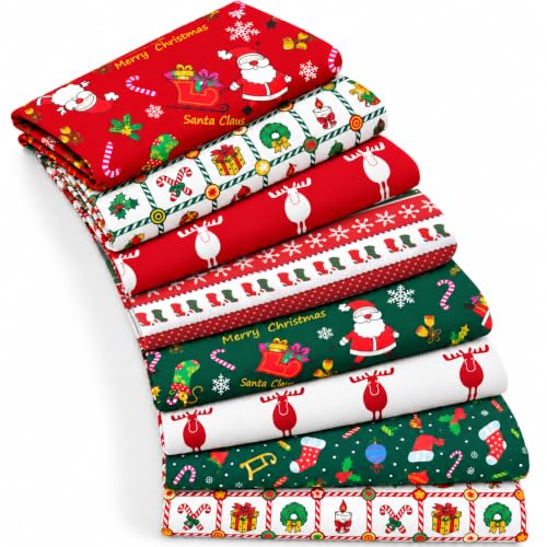 Aubliss 8pcs Fat Quarter Fabric Bundles (100% Cotton - 20'' x 20'') | Quilting Cotton Craft Fabric...