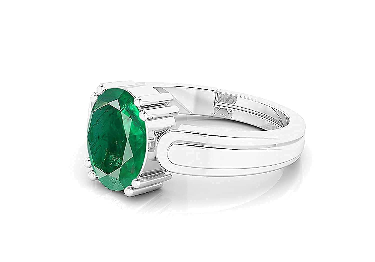 AKSHITA GEMS Certified Emerald Panna 18.50 Carat / 19.25 Ratti Panchdhatu Adjustable Silver Plating Ring for Astrological Purpose Men & Women (B09TR9FXMT) Amazon Price History, Amazon Price Tracker