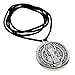 Medalla De San Benito Saint St Benedict Medallion Silver Tone Thick Medal Pendant 24 Inch Black Cord Necklace
