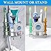 Linkidea Wall Mount Toothbrush Holder for Shower, Stainless Steel Toothpaste Stand, Self Adhesive/Countertop 3 Slots Organizer Compatible with Colgate Extra Clean, Oral-B CrossAction