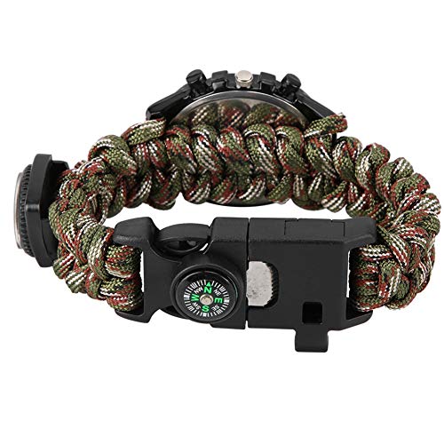 Relógio de bússola, 8 em 1 antienvelhecimento para sobrevivência ao ar livre, relógio de guarda-chuv