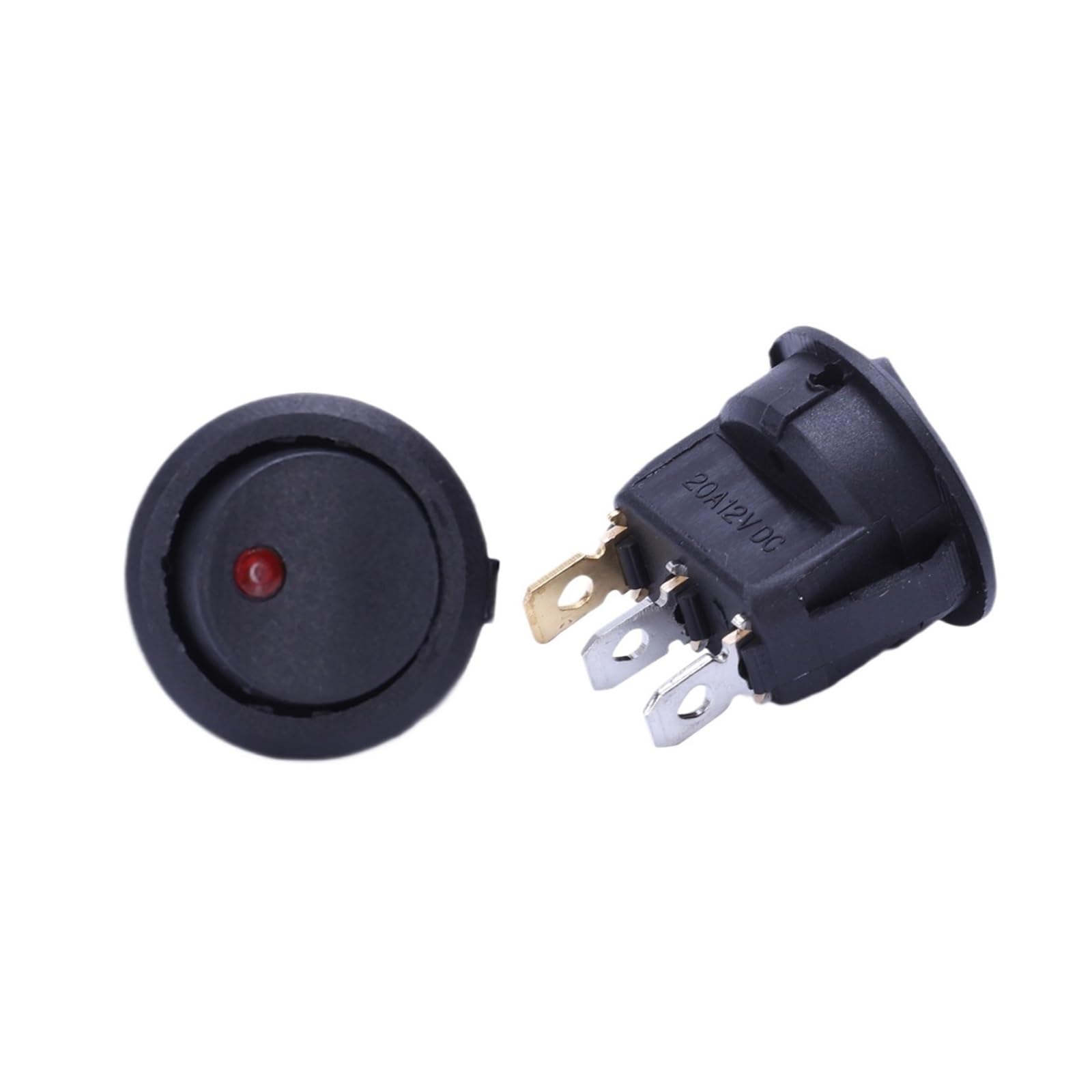 20 sztuk 12 V 20 A Amps On/Off/3 Position Terminal Round Rocker Przełącznik LED niebieski i czerwony