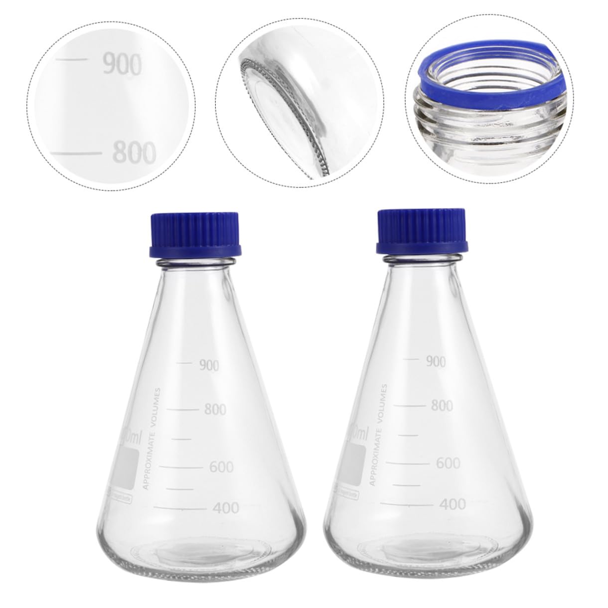 MAGICLULU 2 Pièces Fioles Coniques Verre pour Expériences Fioles de Laboratoire avec Graduation Claire pour Matériel Expérimentation