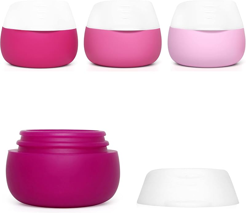 Gemice Frascos Recarregáveis de Silicone para Viagem, Vermelho, Pacote com 4