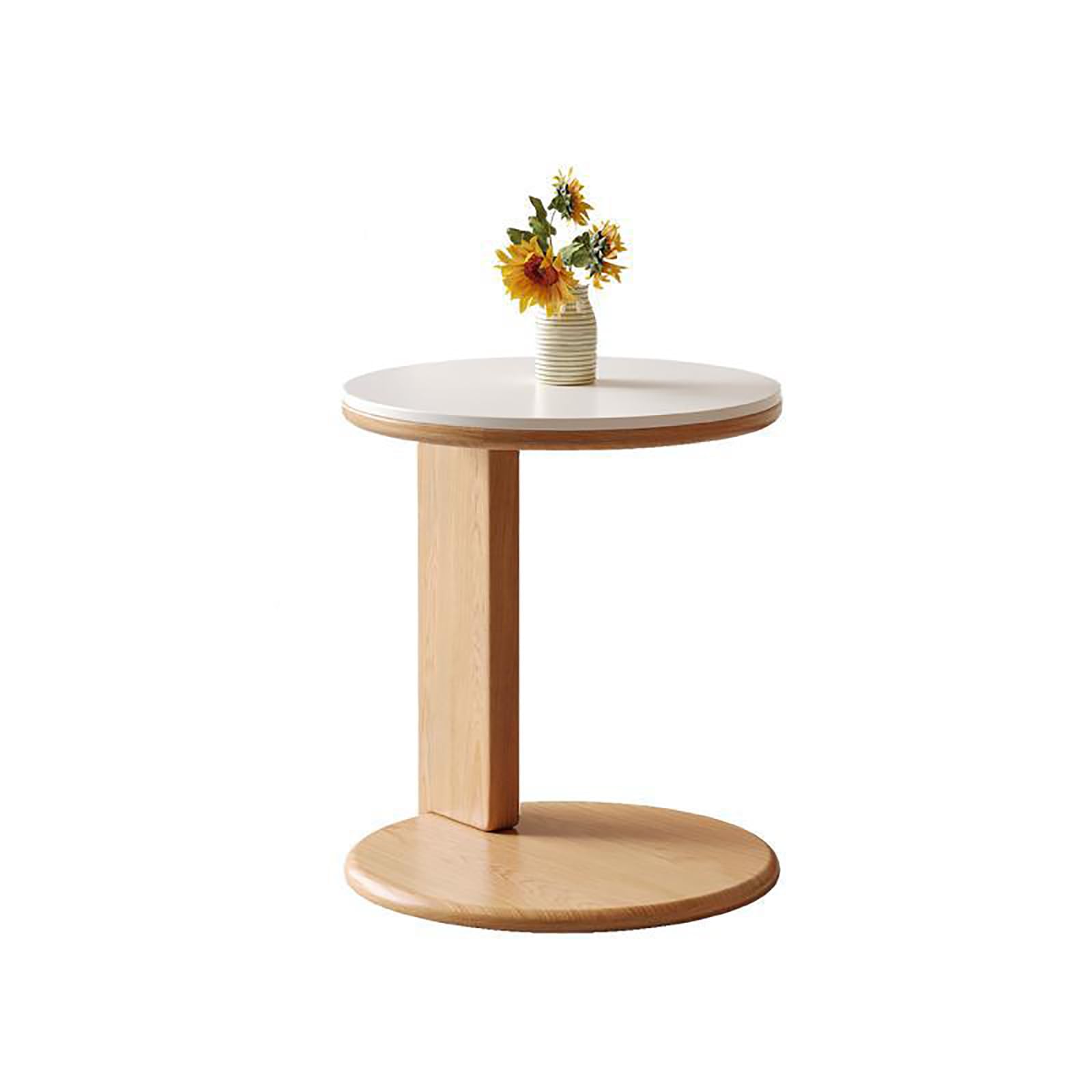 Ensemble de table basse ronde moderne de salon mid-century en bois