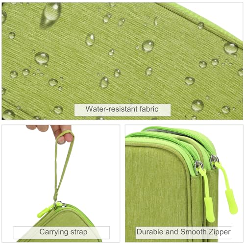 Image of FYY Travel Cable Organizer Pouch Electronic Accessories Carry Case Portable Waterproof Double Layers All-in-One Storage Bag for Cord, Charger, Phone, Earphone Green