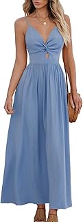 Sponsored You’re seeing this ad based on the product’s relevance to your search query.Learn more about this advertisement CUPSHE Damen Sommerkleid Boho V Ausschnitt Ärmellos Standkleid Twist Front Freizeitkleider Urlaub Maxi Dress