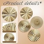 Hicarer 4 Pcs 12 Inch Metal Wall Art Decor Sunburst Hanging Metal Artwork Decor Wall Art Decorations for Home Living Room Office(Gold) - Image 3