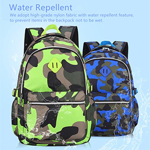 Yvechus School Backpack Casual Daypack Travel Outdoor Camouflage Backpack Christmas Presents For Boys And Girls (Camo Green) #TOP4