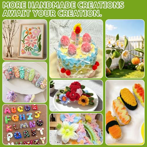 Image of 100 PCS Pipe Cleaners Bulk Craft Suppies Light Yellow Pipe Cleaners | Chenille Stems Craft Pipe Cleaners for Crafts Cleaning Flower Making Featival Decorations
