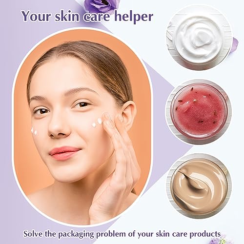 200 Pcs 1 oz Empty Bulk Plastic Container Jars with Lid Leak Proof Round Plastic Jars Small Cosmetic Travel Containers for Storage Makeup Creams Lotion Ointments, White4