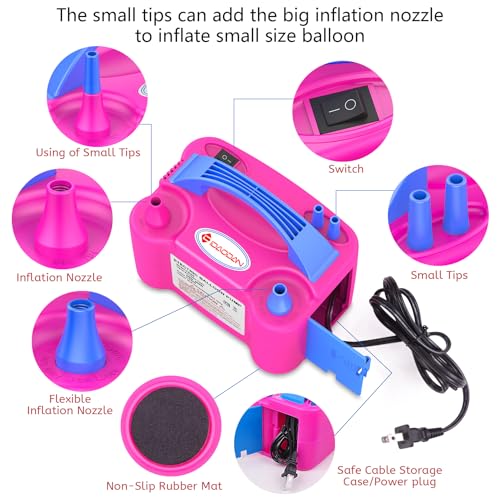Image of IDAODAN Electric Balloon Pump, Portable Electric Balloon Blower Machine Inflator Air Pump for Party Decorations