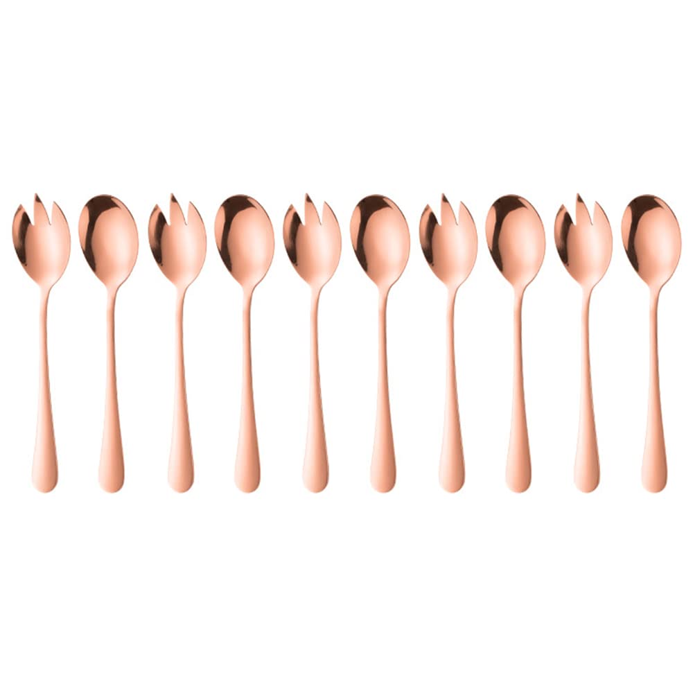 Juego de cubiertos para ensalada color rosa en cenas familiares de terraza